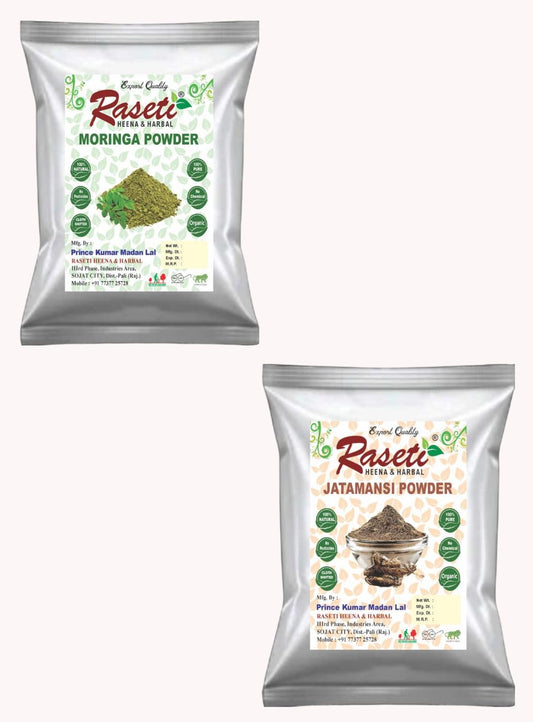 Raseti Jatamansi & Moringa Powder Combo | 100% Natural Ayurvedic Herbal Health Care (100)