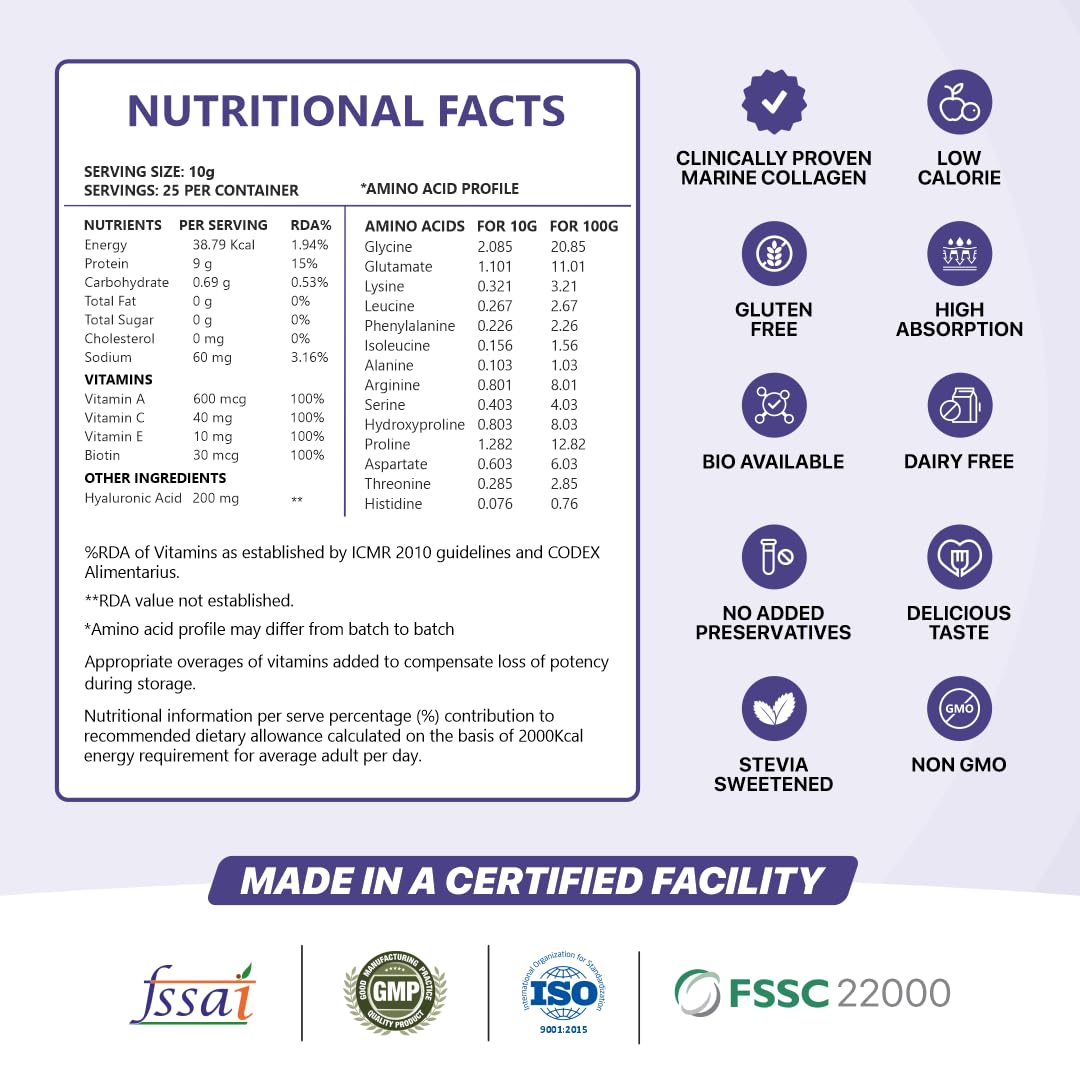 Nature's Island Skin Glow Collagen Powder (Berry, 250g) , Marine Collag- image 3