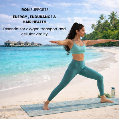 Bioford Iron Gummies With Folic Acid & Vitamin E | Strawberry Flavour | No Sugar Added | 90 Gummies | Supports Hemoglobin, Energy & Immunity