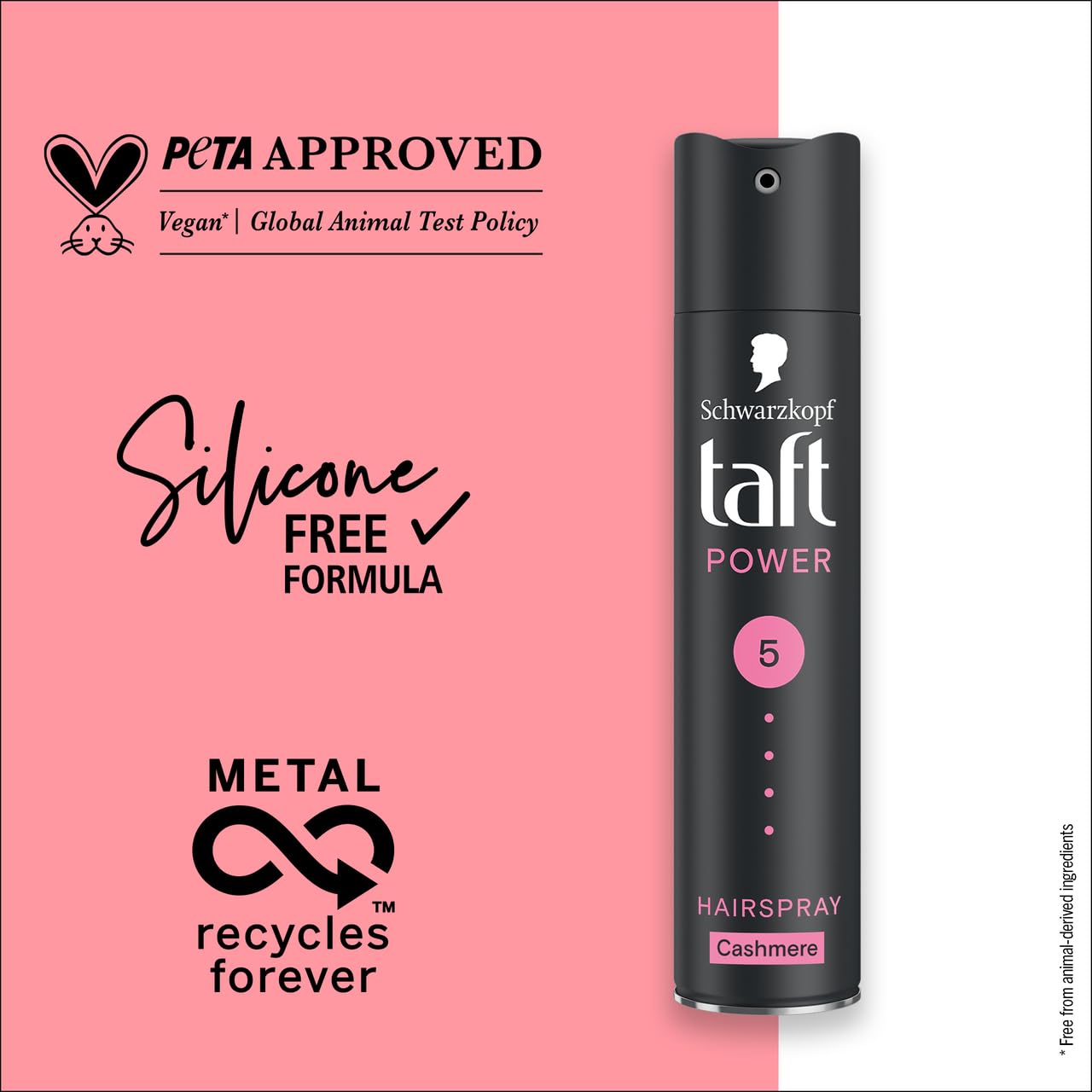 Schwarzkopf Taft Cashmere Touch Power Hairspray, Mega Strong 5, 250ml