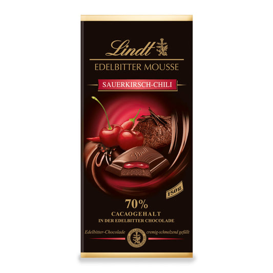 Lindt Edelbitter Mousse Sauerkirsch-Chili Pouch, 150 g