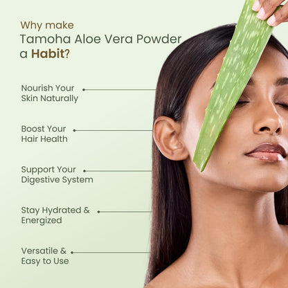Tamoha Aloe Vera Powder | 100% Pure & Natural | Skin, Hair & Health Care | 200gram | 100% Pure & Natural | Cruelty & Paraben Free