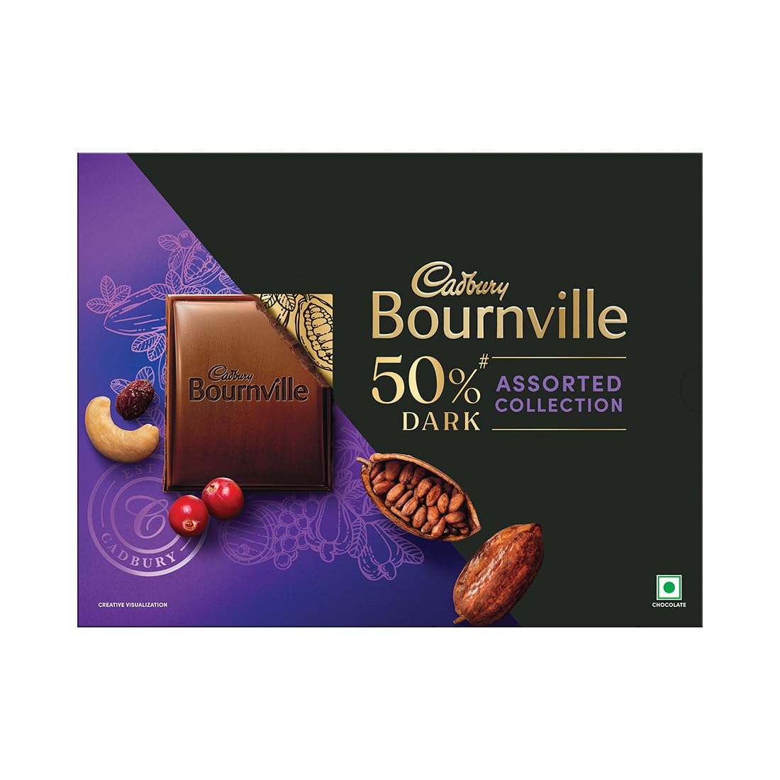 Cadbury Bournville 50% Dark Chocolate Assorted Collection Gift Pack, 228 g