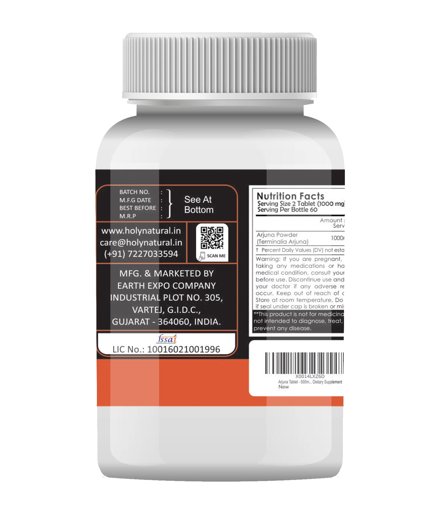 Holy Natural Arjuna Tablet – 1000mg Per Serving, 120 Tablet, 100% Pure- image 7