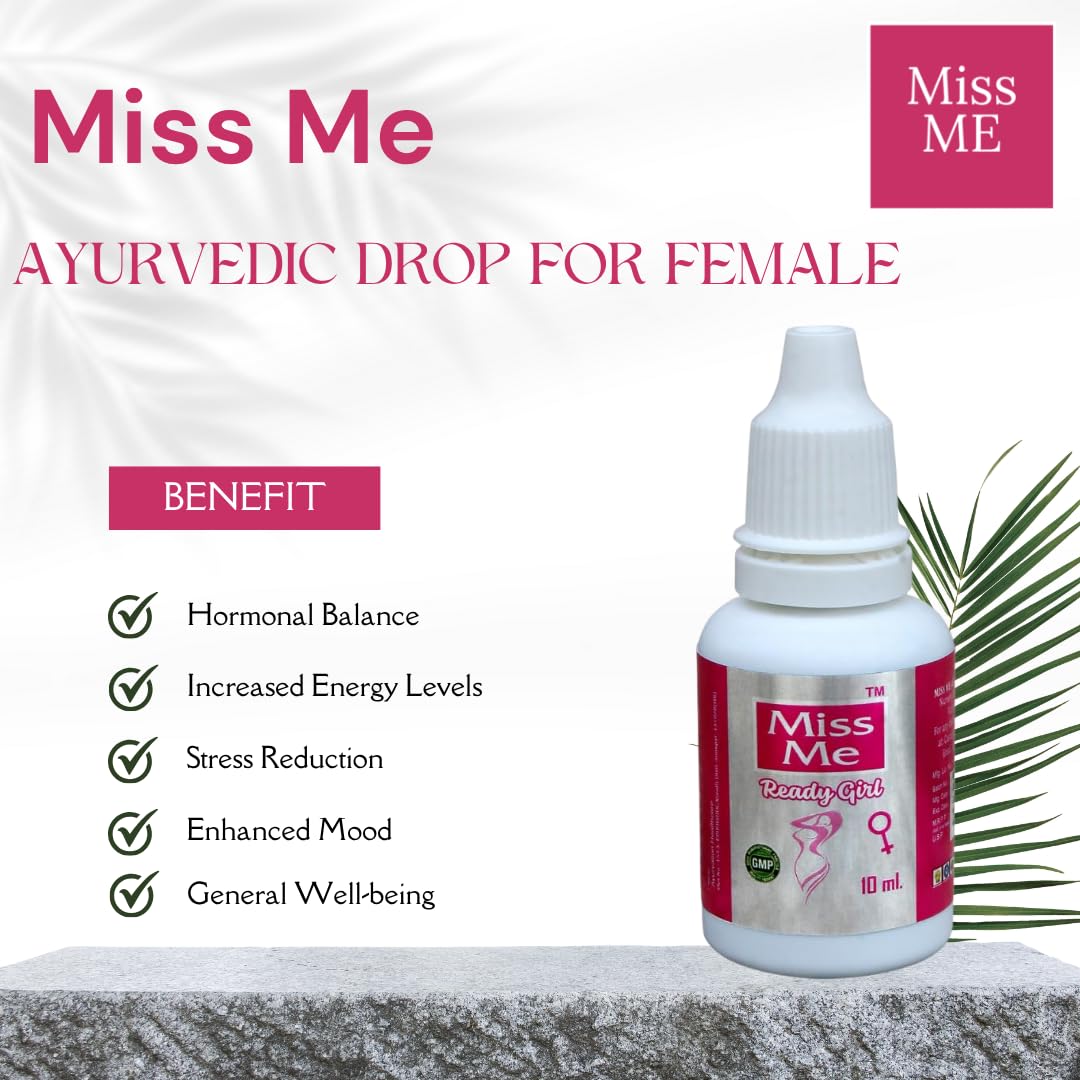MISS ME AYURVEDIC READYGIRL DROP FOR FEMALE 10 ML COLOUR AND FLAVOUR LESS | READYMEN AYRVEDIC SHOT FOR MALE PAAN FLAVOUR 60 ML COMBO