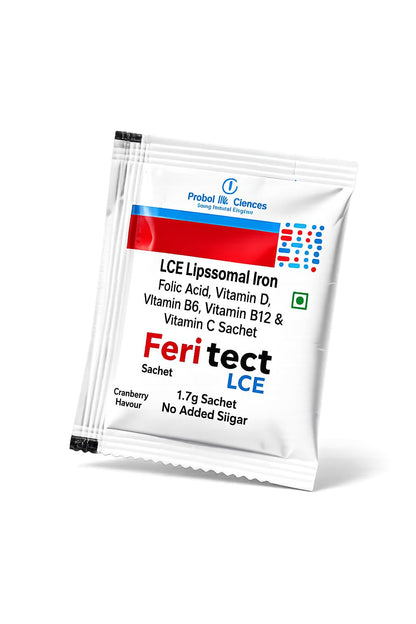 Feritect Liposomal Iron Lce Sachet, High-Absorption Iron Supplement, Gentle on Stomach, Supports Hemoglobin & Energy Levels