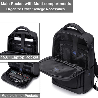 Arctic Hunter Slim Laptop Backpack for Men Women 16L Lightweight 2 Pockets Office Backpack Sleek Water Resistant 15.6-inch Laptop Bag for Business Daily College,Black