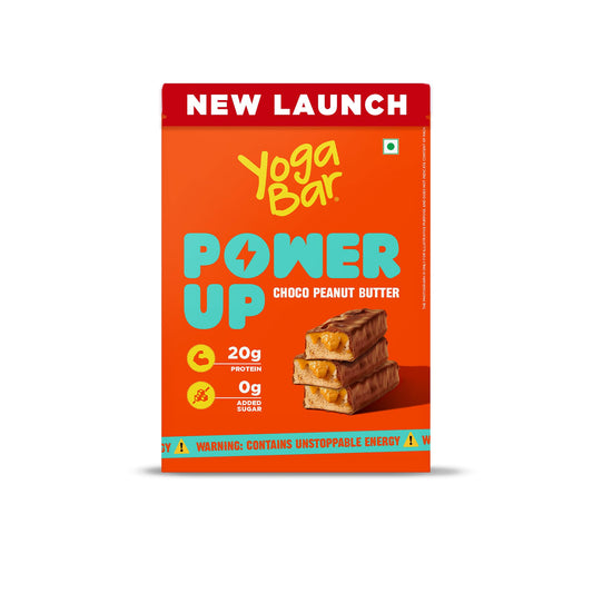 Yogabar Power Up 20g Protein Bar (5 Bars, Choco Peanut Butter, No Added Sugar) |