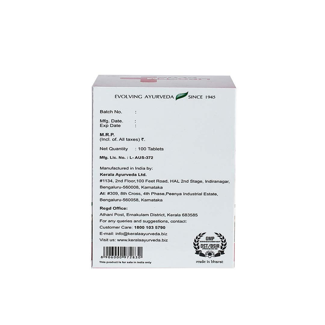 Kerala Ayurveda Liposem Plus Tablet - 100 Count- image 5