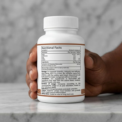 Hippophae Rhamnoides Oil Capsules 500mg | Natural BPH & Urinary Flow Support | Sea Buckthorn Extract | Complete Omega 3 6 7 9 | Prostate Supplement for Men | 30 Softgels