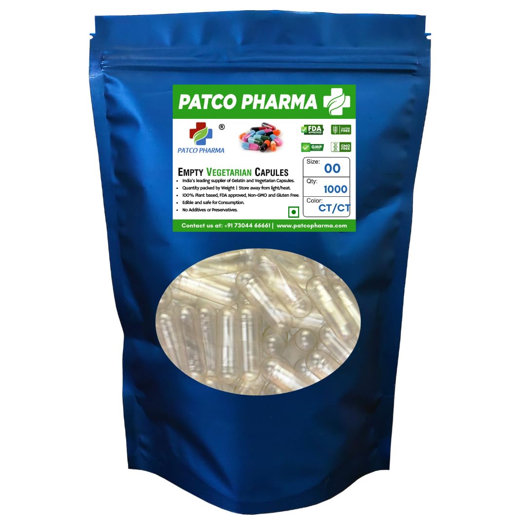 Patco Pharmaceuticals Empty Vegetarian Capsule Size 00 (1000 Pcs)