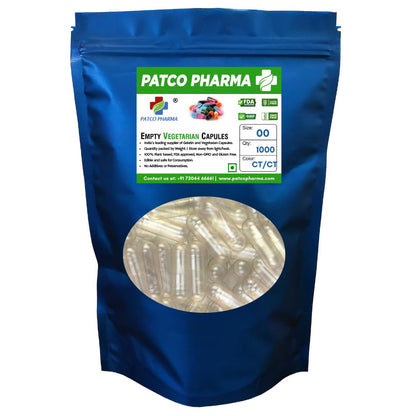 Patco Pharmaceuticals Empty Vegetarian Capsule Size 00 (1000 Pcs)