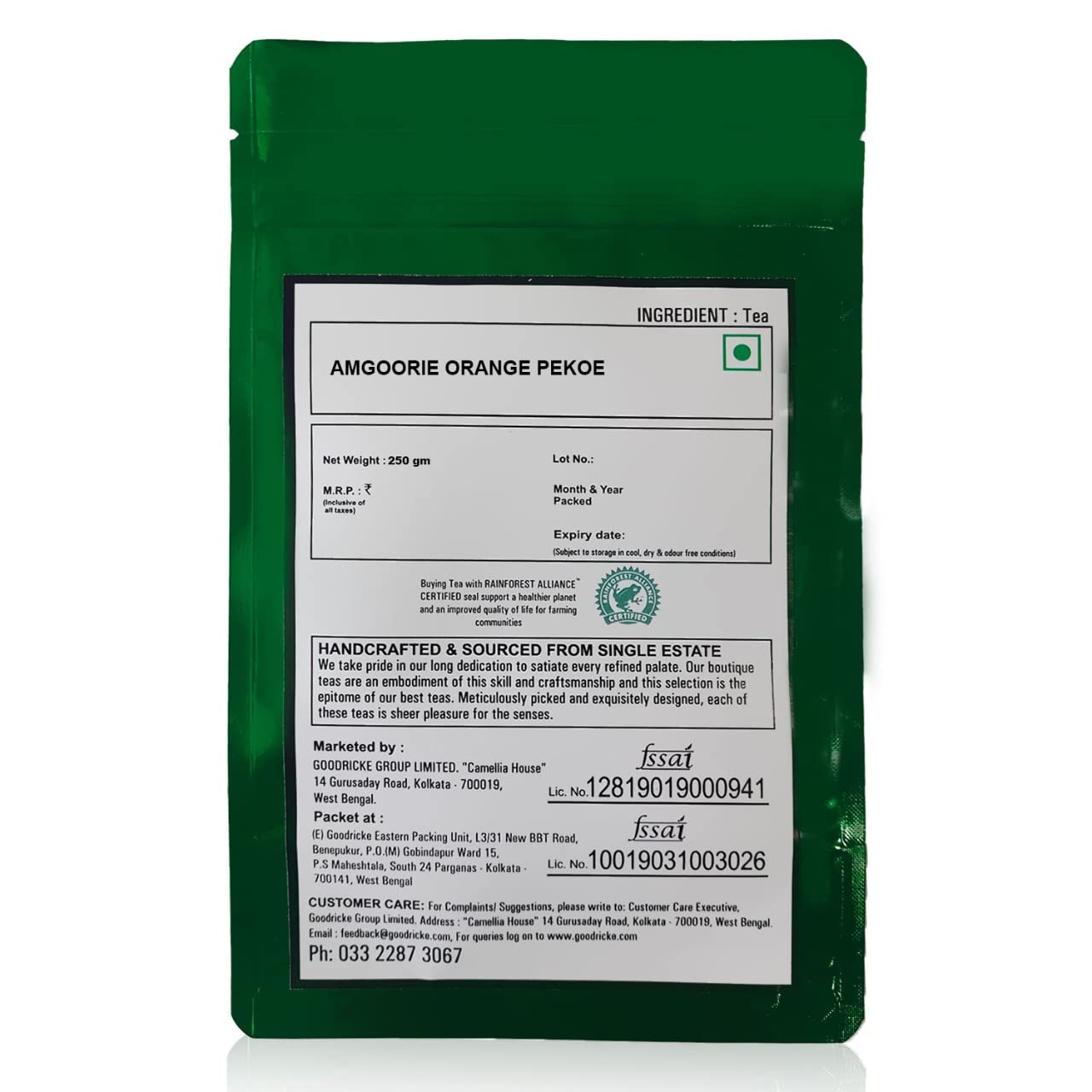 Goodricke Amgoorie Orange Pekoe Is A Grade Of Assam Black Tea 250g | Premium Single Estate Loose Leaf | Authentic Indian Chai | Strong Milk Tea |