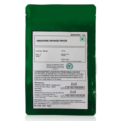 Goodricke Amgoorie Orange Pekoe Is A Grade Of Assam Black Tea 250g | Premium Single Estate Loose Leaf | Authentic Indian Chai | Strong Milk Tea |