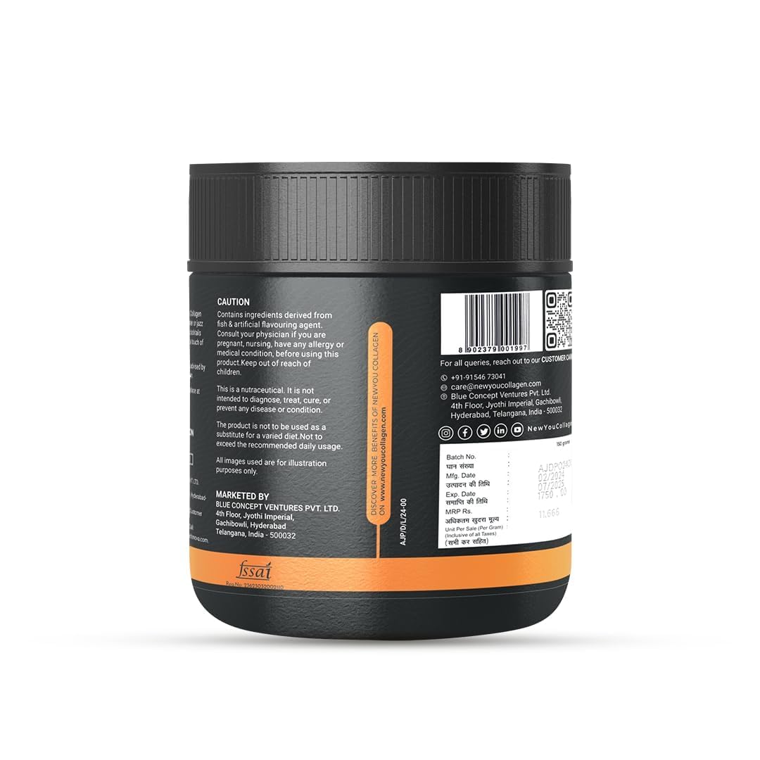 NewYou Collagen Active Performance Booster | Enhances Joint Movement, Bone Strength & Flexibility | Helps Reduce Back & Knee Pain | Japanese Marine Collagen + Glucosamine + Hyalu