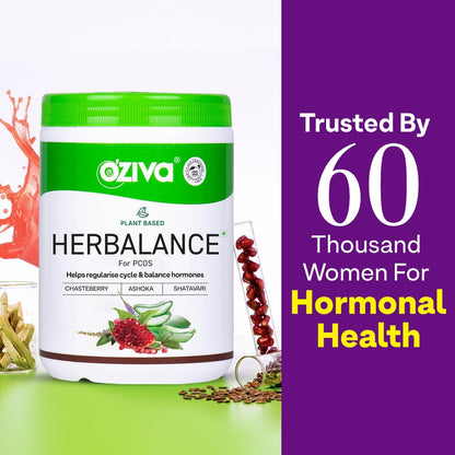 OZiva Plant Based HerBalance for PCOS Supplements for Women 200g, with- image 9