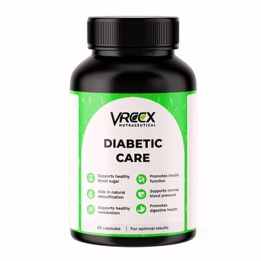 VREEX Diabetic Care Karela Jamun Neem Fenugreek Extract Capsules | Blood Sugar Support & Metabolism Booster | Herbal Wellness Supplement | 60 Veg Capsules