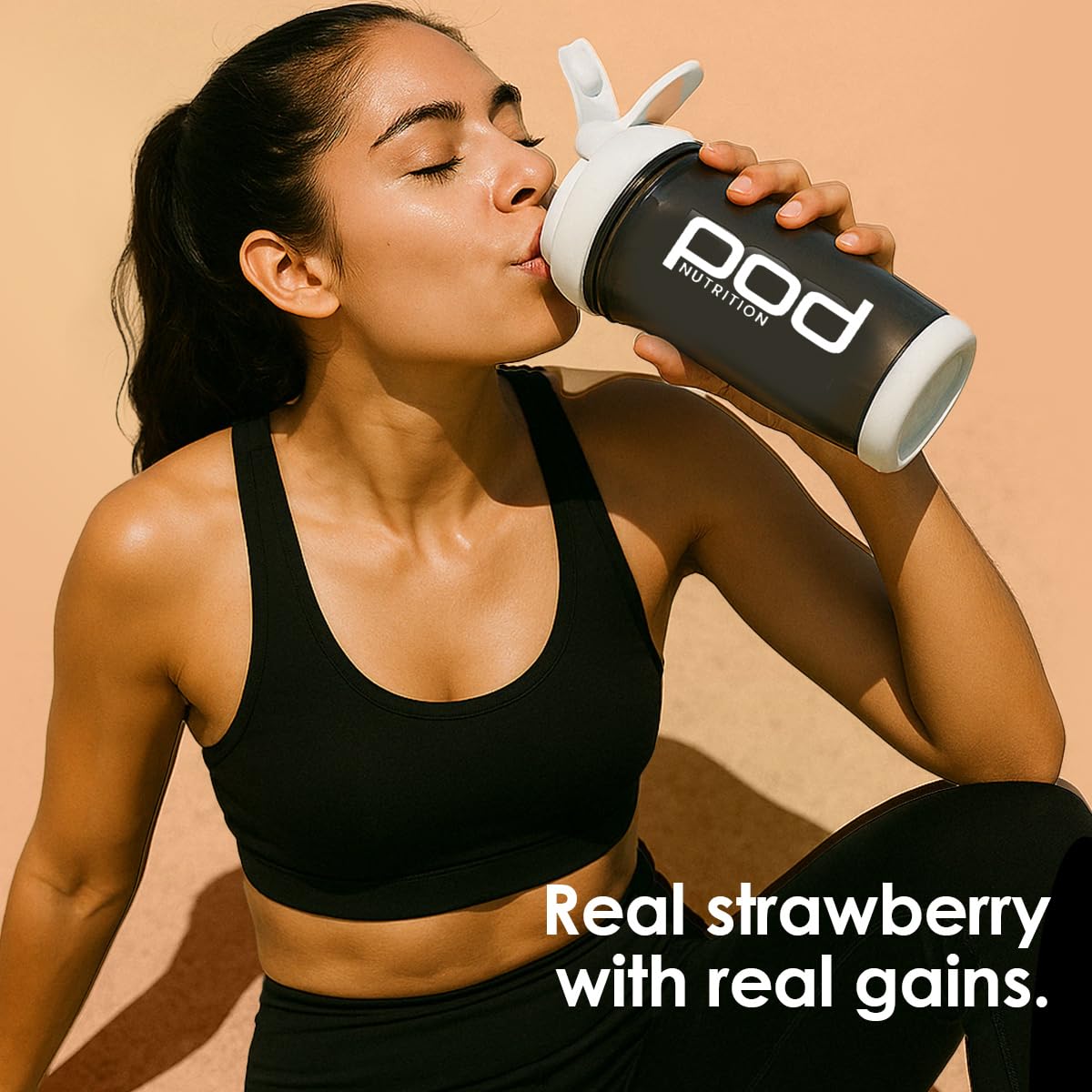 POD NUTRITION Pea Protein Isolate Powder | Vegan Plant Protein, No Added Sugar, Dairy Free| Clean & Easy to Digest with Essential Amino Acids (1kg Pouch, Real Strawberry)