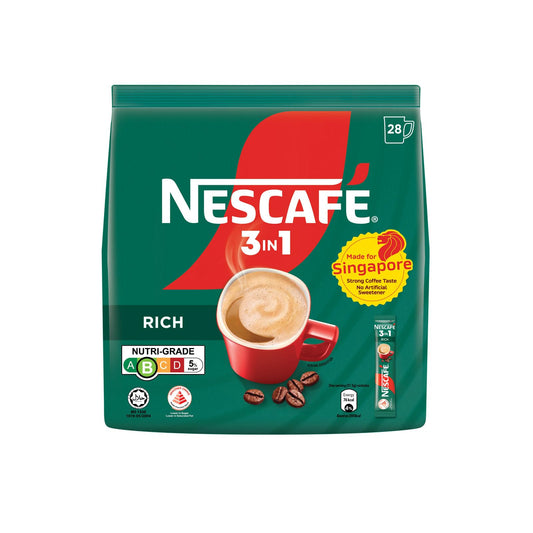 Nescafe 3 In 1 Rich Coffee Powder - 25 Sachets Bag, 475 Gram