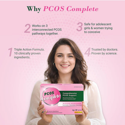 PCOS Complete™ | Myo-Inositol 2000mg, D-Chiro Inositol (40:1), NAC, CoQ10 | Weight Management, Hormonal Balance, Period Cycle, Skin & Hair | PCOS Supplement & PCOS Drink for Women | (Pack of 2)