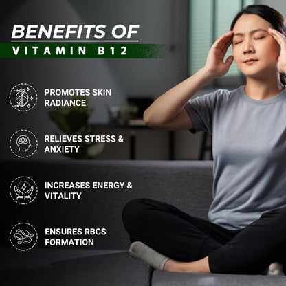 Divya Himalayan Vitamin B-12 Support Supplement, 60 Capsules, Energy Production, Immune Function, Nerve Health