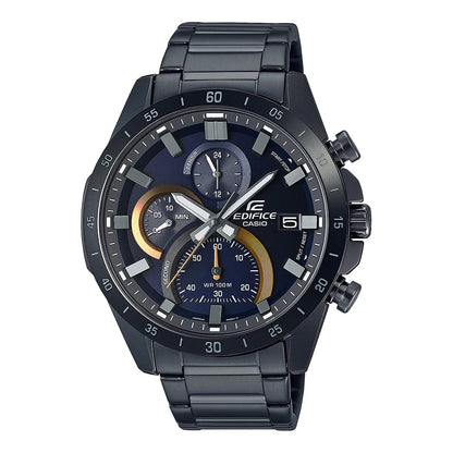 Casio Edifice EFR-571DC-2AVUDF Blue Analog Dial Black Stainless Steel Band Men's Watch Chronograph 100M Water Resistant ED515
