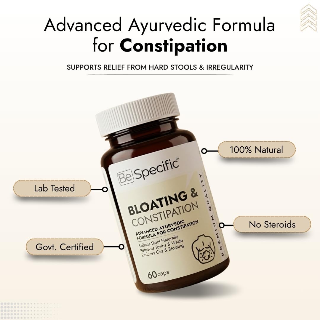 BeSpecific Bloating & Constipation Care Capsules (60) | Ayurvedic Digestive Formula with Natural Extracts | Supports Relief from Gas, Bloating, Indigestion & Irregular Bowel Movement | Gut Health Support