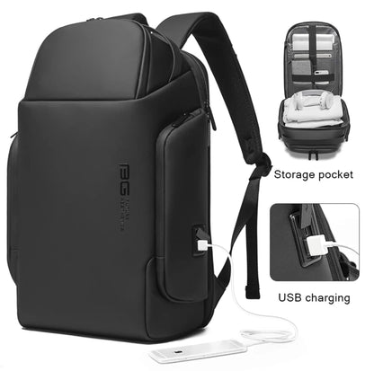 BANGE Smart Trendy 20L Durable Oxford Backpacks Anti-Theft USB Waterproof 1.2KG W 15.6in Laptop School Travel Black Bags,7277,Large