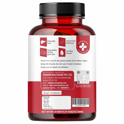 Raskam Healthcare Berberine HCL 1200mg with Ceylon Cinnamon, 60 Vegetarian Capsules, Dietary Supplement
