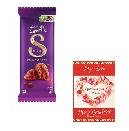 SFU E Com Cadbury Dairy Milk Silk Chocolate Flvr Choco|Valentine Chocolate Combo|Valentine Card ( Love Card)|34,200 Grams