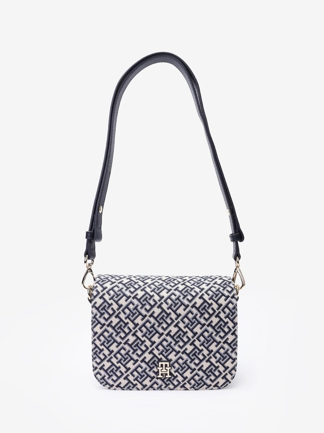 Tommy Hilfiger Logo Blue Polyester Sling Bag