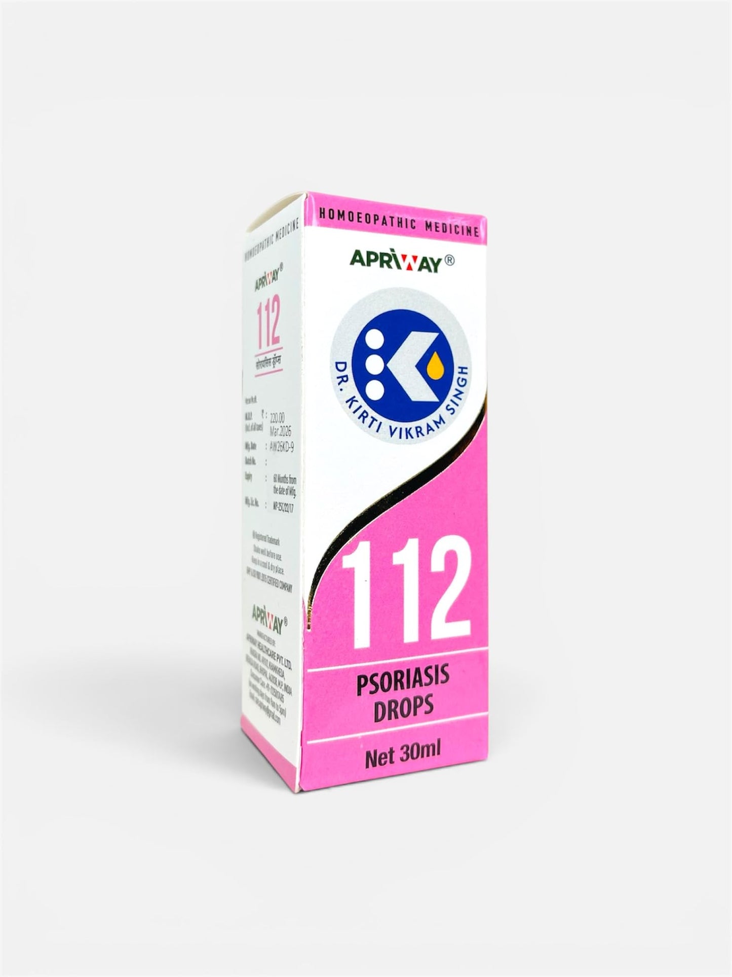 Dr Kirti Vikram 112 Drop 30ML Herbal Supplement Apriway (Pack of 1)