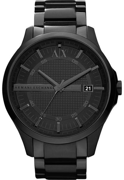 Armani Exchange Analog Men's Stainless Steel Watch AX2104 (Black Dial Black Colored Strap)