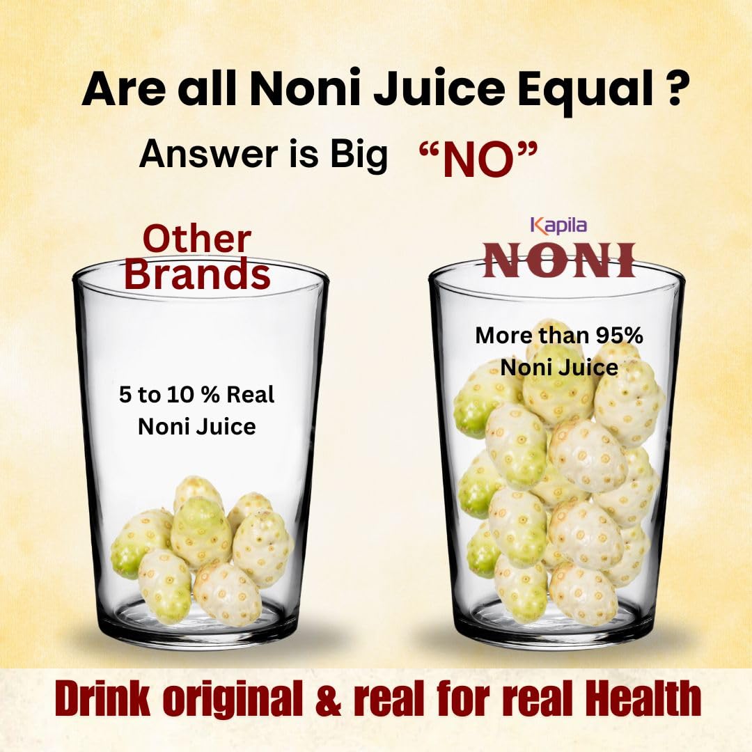 Kapila Noni Juice 1 Liter for Diabetes Care & Immunity Boost, Rich in Antioxidants Boosts Energy, Sugar Free Noni Kokum Juice