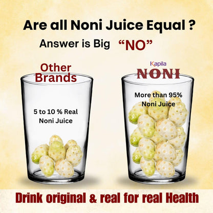 Kapila Noni Juice 1 Liter for Diabetes Care & Immunity Boost, Rich in Antioxidants Boosts Energy, Sugar Free Noni Kokum Juice