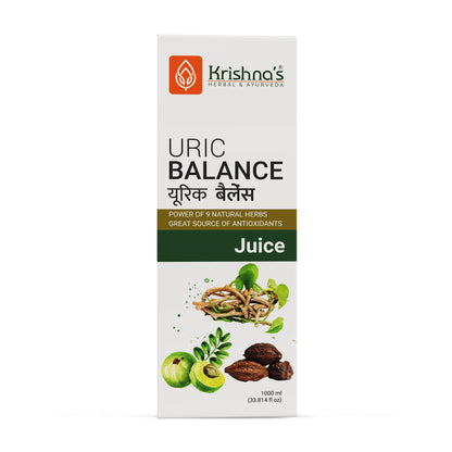 KRISHNA'S HERBAL & AYURVEDA Uric Balance Juice 1000 Ml | Balancing Uric Acid Naturally | Power Of Kutki, Adusa, Arand Mool & 6 More Herbs