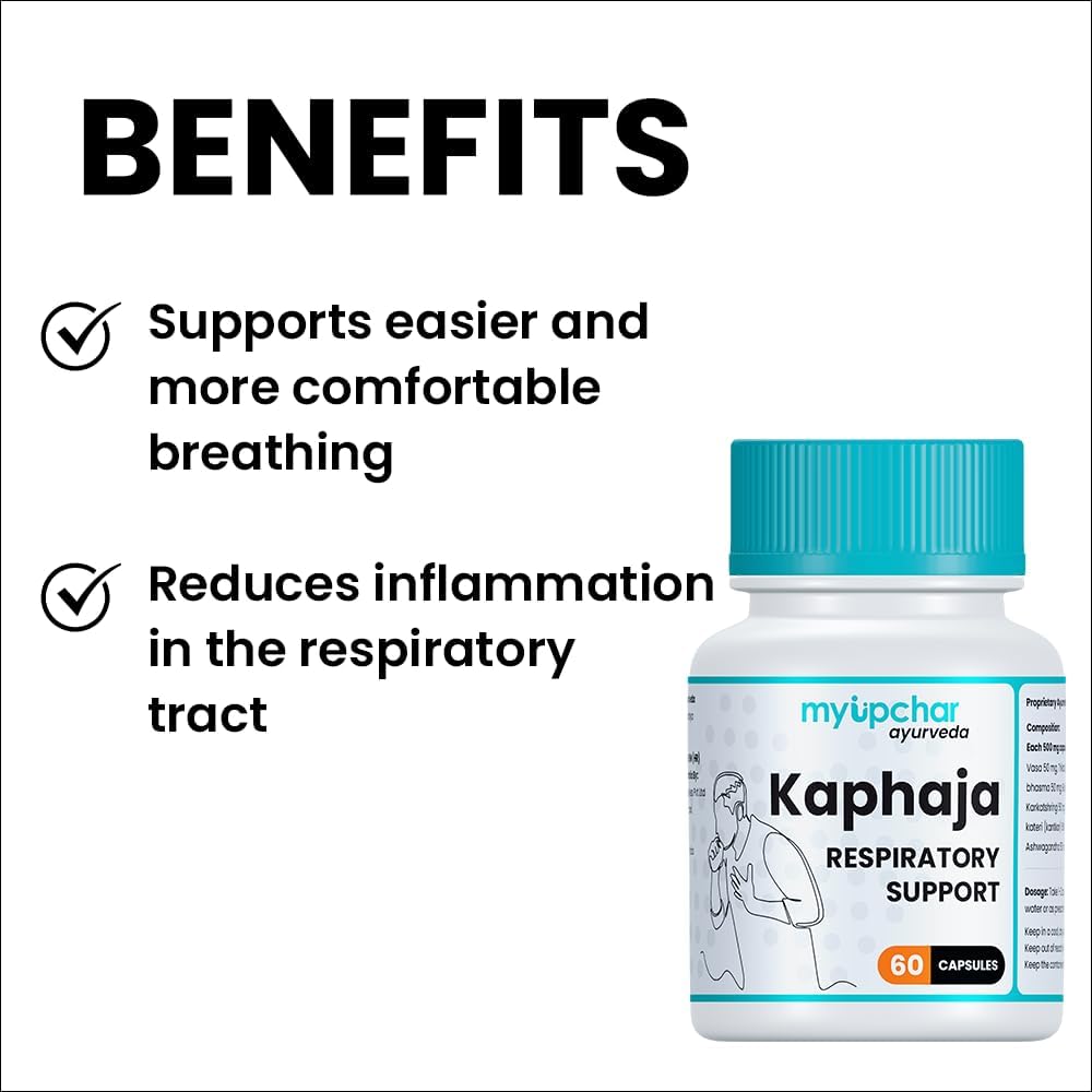 myUpchar Ayurvedic Kaphaja Respiratory Support & Lung Detox 60 Tablets- image 3