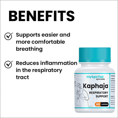 myUpchar Ayurvedic Kaphaja Respiratory Support & Lung Detox 60 Tablets- image 3