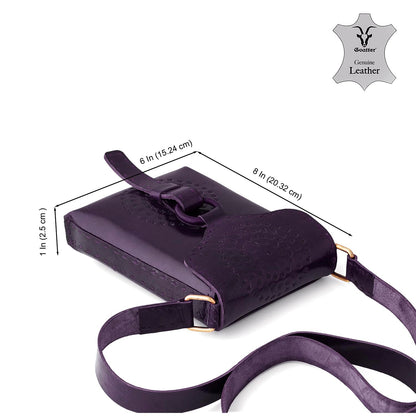 Goatter Genuine Leather Handmade Girls And Women’s Small Cross Body Sling Bag For Daily Use (Purple)