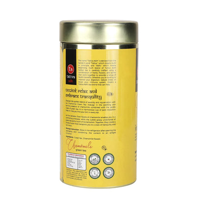 Tattva Adih Chamomile Green Tea | Stress Relief & Good Sleep I Whole Leaf Green Tea & Pure Flower Buds of Chamomile|Loose Leaves (100 grams (Airtight Container))