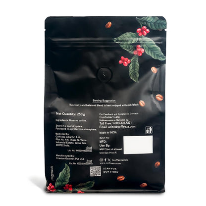 COFFEEZA Classico Coffee | Fine Grind (Espresso & Moka Pots) | 100% Arabica Premium Grade, Medium Roasted Coffee,Ground - 250Gm, Bag