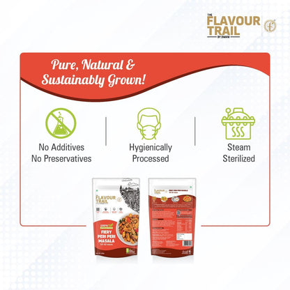 The Flavour Trail by Swani Fiery Peri Peri Masala/Piri Piri Masala/Multipurpose Seasoning - Pack Of 2, Organically Farmed | Hygienically Processed | Pesticide-Free "