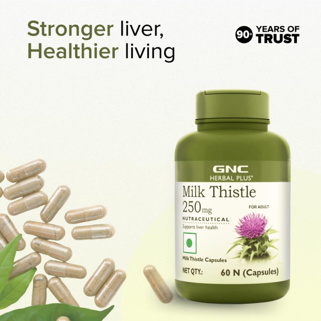 GNC Milk Thistle 250mg with 80% Silymarin | 60 Veg Capsules | Supports- image 10