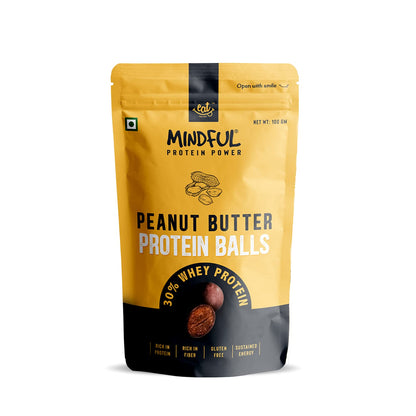 Eat Anytime Mindful Healthy Peanut Butter Protein Balls | 30% Whey Protein | Ric