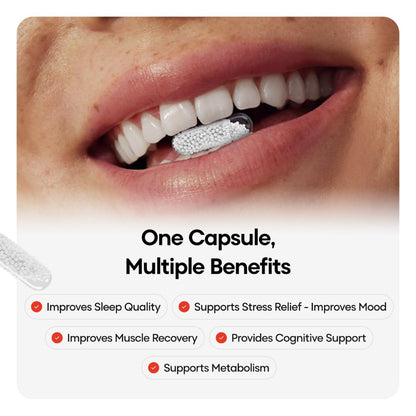 YourHappyLife Magnesium 5X Pro - 60 Capsules | Advanced Time-Release Magnesium Supplement with 5 Forms of Magnesium with Vitamin D3, K2 & Zinc for Sleep, Recovery & Stress Relief Pack of 1