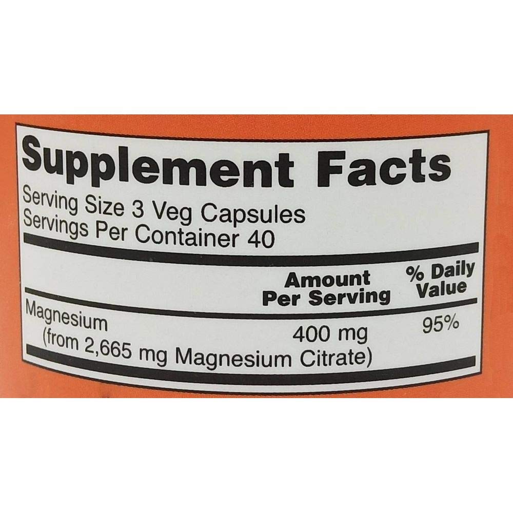 Now Foods , Magnesium Citrate,400 Mg,120 Veg Capsules- image 2