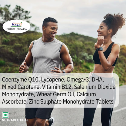 Knoll Healthcare Fertinol-Q10, Coenzyme Q10 (CoQ10) with L-Carnitine, Lycopene & Zinc Tablets | Supports Heart Health, Energy Production, Immunity & Antioxidant Support | Vegetarian Dietary Supplement (30 Capsules)
