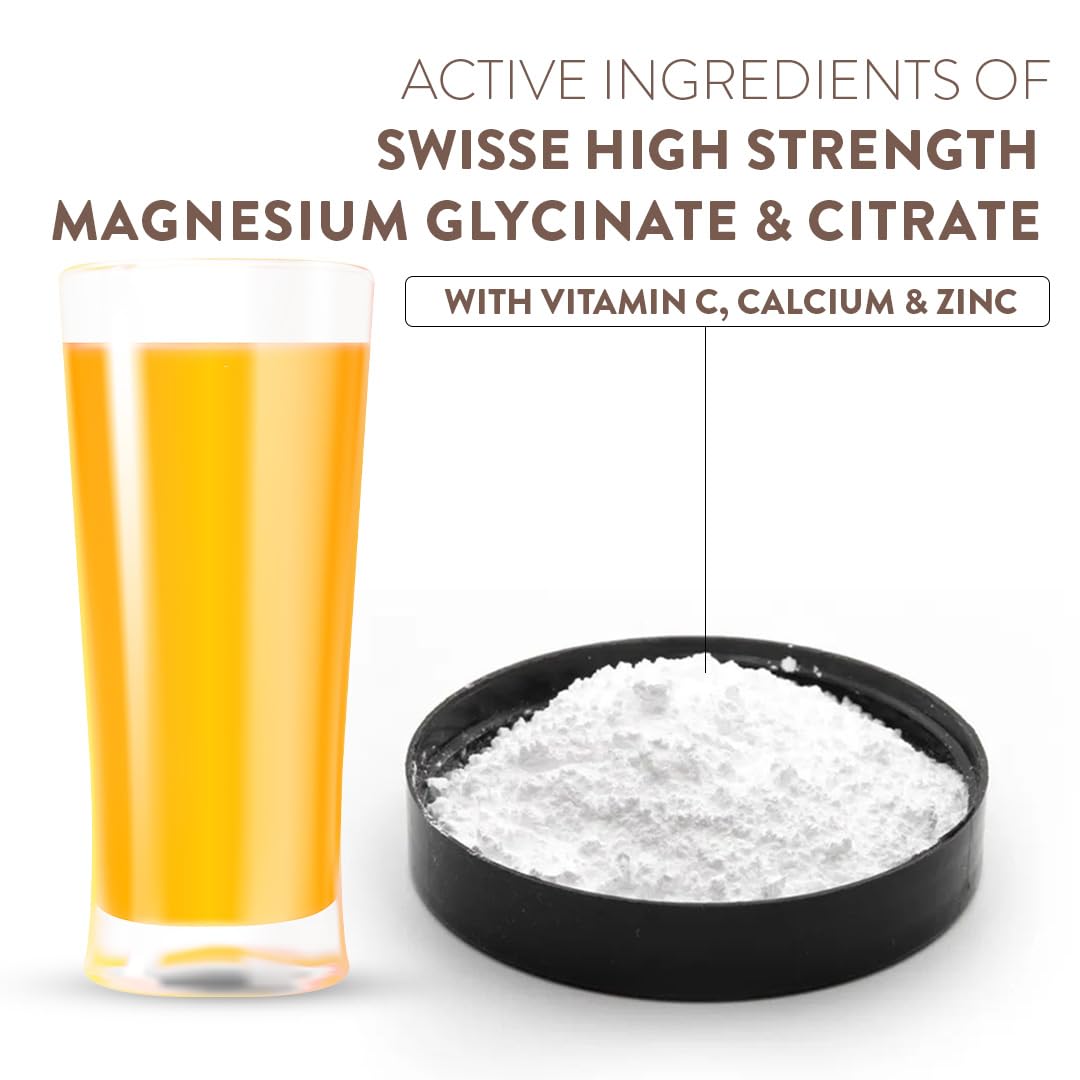 Swisse Magnesium Glycinate & Citrate Powder - Maximum Absorption (Australia's No.1 Magnesium Supplement, Manufactured In Australia) Supports Muscle Health, Post Workout Muscle Recovery & Restful Sleep - 90Gm