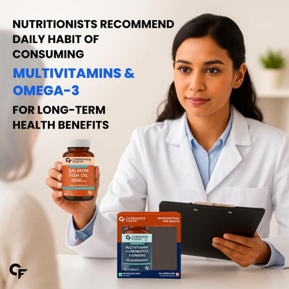 Carbamide Forte Multivitamin Tablet & Omega 3 fish oil capsules - 60 Tablets + 60 Softgel Capsules & Probiotics Supplement 50 Billion CFU – 60 Capsules