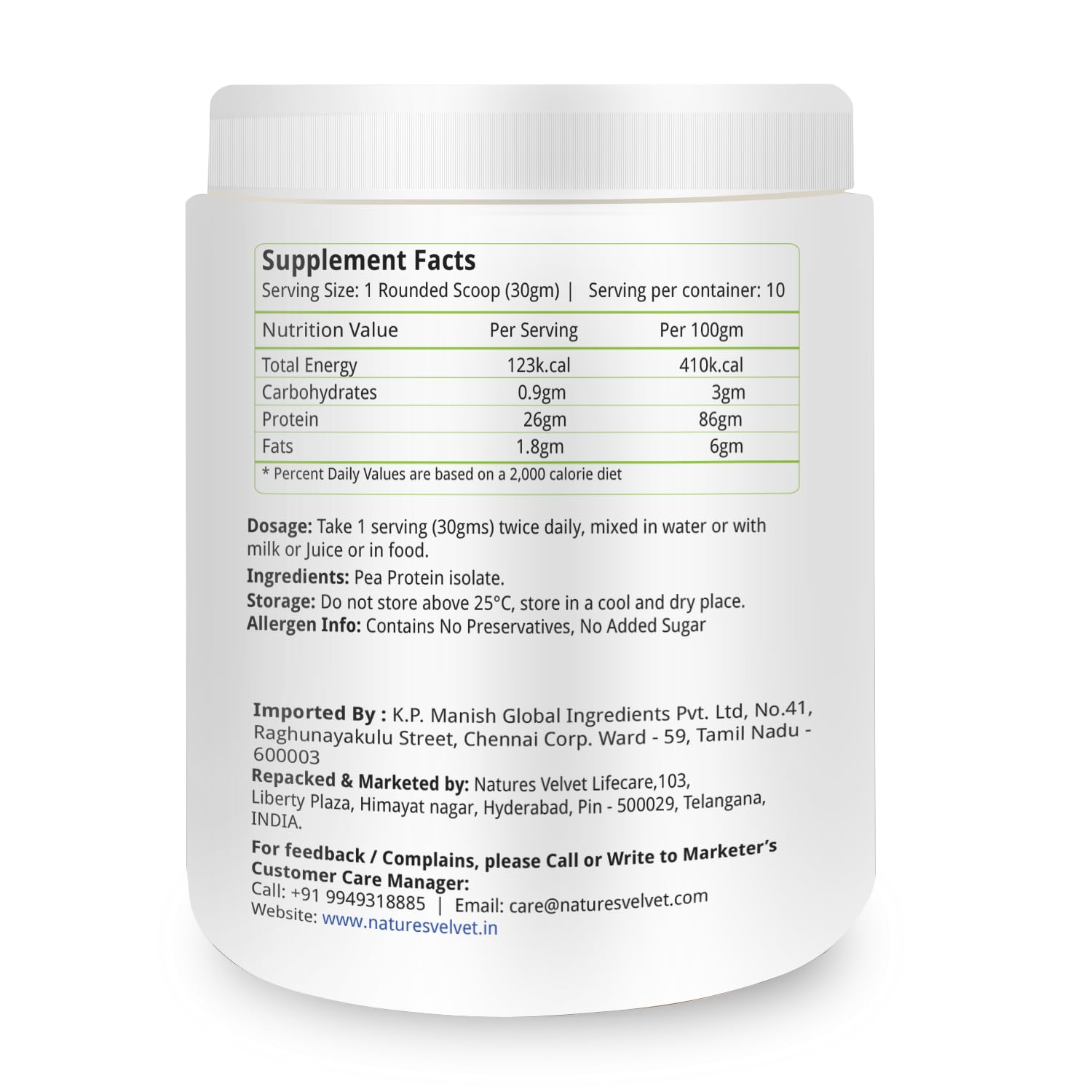 Nature's Velvet Plant Protein, Rich in BCAAs, 300gms -Pack of 1- image 3